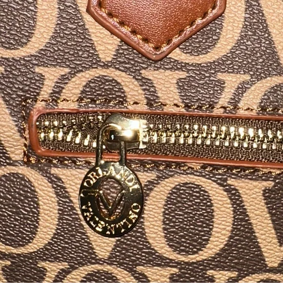 Valintino Orlandi Brown Logo Tote Bag with adj. crossbody shoulder strap NWT - Picture 5 of 10